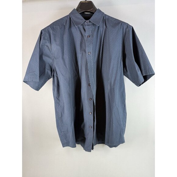 Beverly Hills Polo Club Dark Blue Short Sleeve Button Down Shirt Size 2XLB - Picture 1 of 12